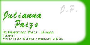 julianna paizs business card